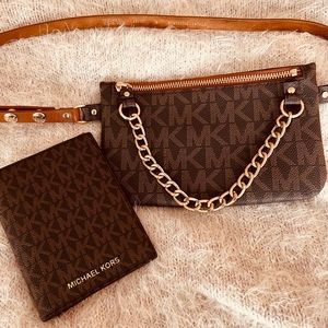 Michael Kors belt bag and passport wallet